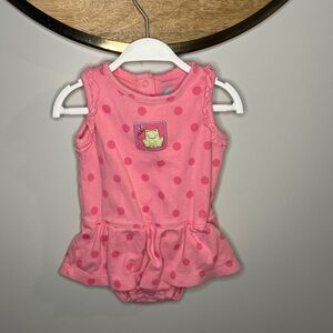 Carters Cute Pink Baby Romper with Frog Patch